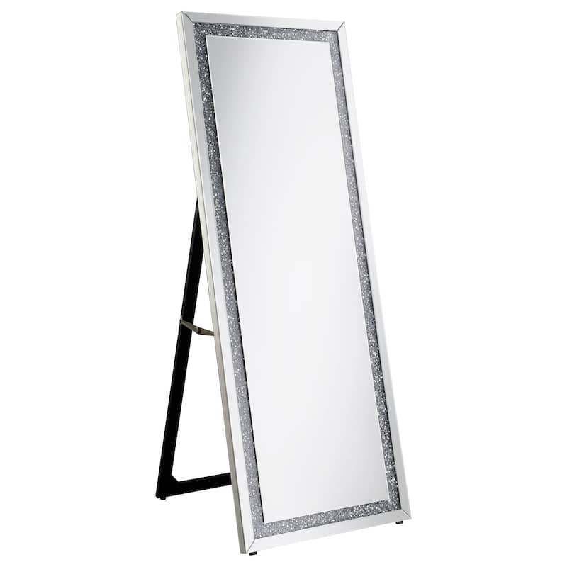 Seraphina 24 x 64 Inch Acrylic Framed Standing Mirror Silver - Mirror