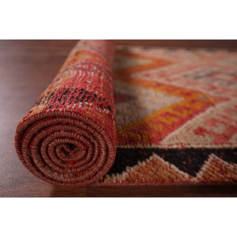 Oushak Turkish Vintage Runner Rug Handmade Wool Carpet - 2'8"x 12'3"
