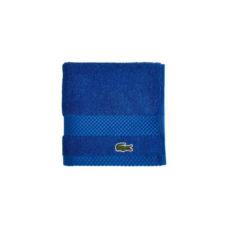 Lacoste Heritage Supima 100% Cotton Bath Towel, Hand Towel, Wash Cloth, and Bath Sheet - Surf Blue - Wash Cloth