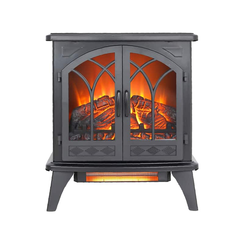 24 inch 3D Flame Electric Infrared Quartz Fireplace Stove with Remote Control