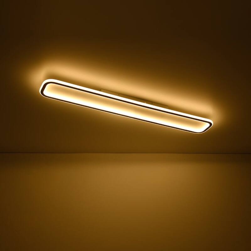 Minimalism Rectangular Dimmable LED Semi Flush Mount Ceiling Light