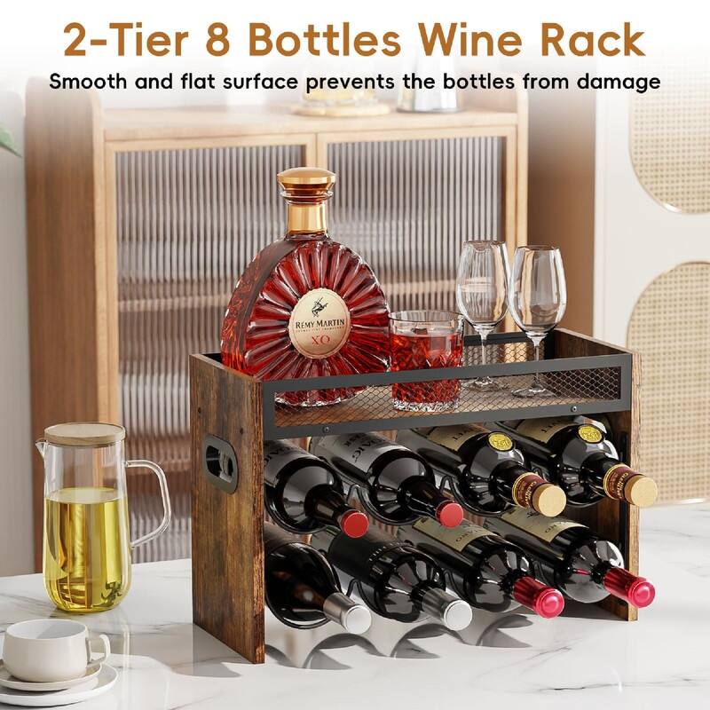 Wine Rack - 11.8"D x 7.4"W x 17.4"H