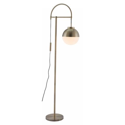 White and Brushed Bronze Crossed Floor Lamp - White & Brushed Bronze