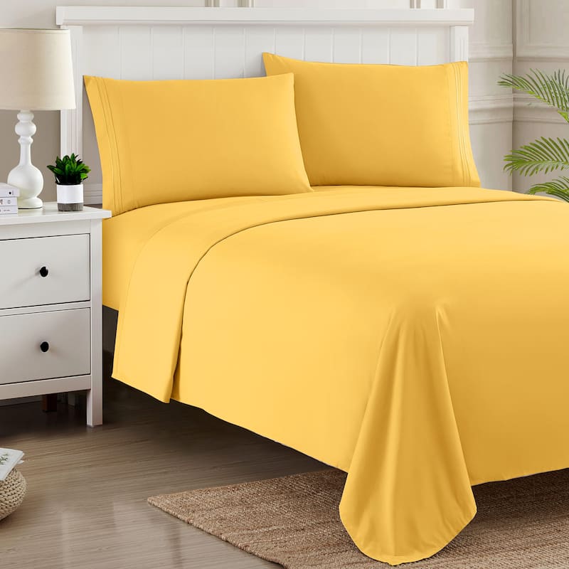 Brushed Microfiber RV Queen 4-Piece Bed Sheet Set