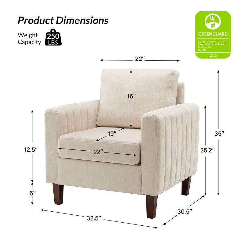 Ganymedes Comfy Accent Club Chair with Wood Base by HULALA HOME