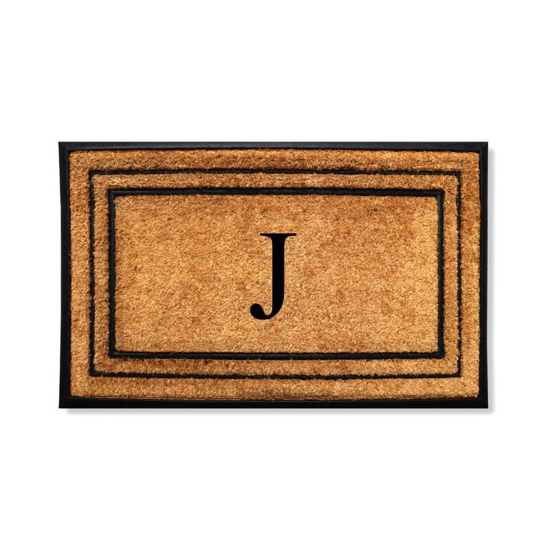 A1HC Natural Coir & Rubber Door Mat, Heavy Duty, Dirt Trapping, Long-Lasting Entrance Doormats,Thick & Durable Outdoor Entry Mat - 18" X 32" - J