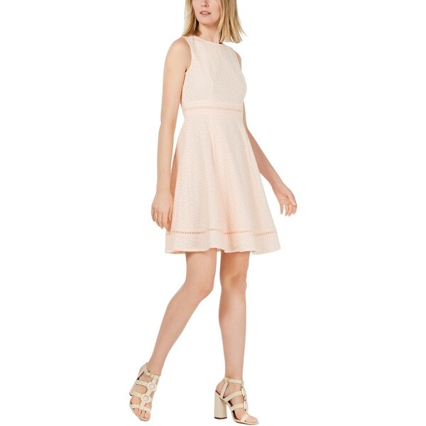 Calvin klein eyelet fit & flare midi dress Clearance