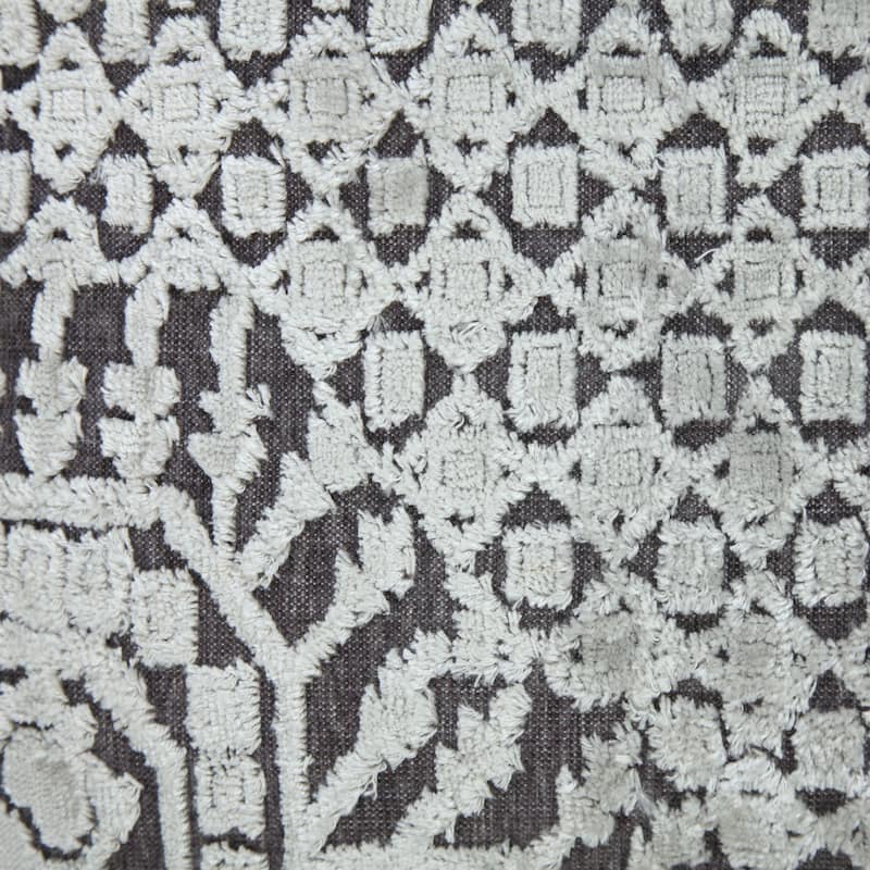 Sevita Gray Traditional Textured Geometric Throw Pillow
