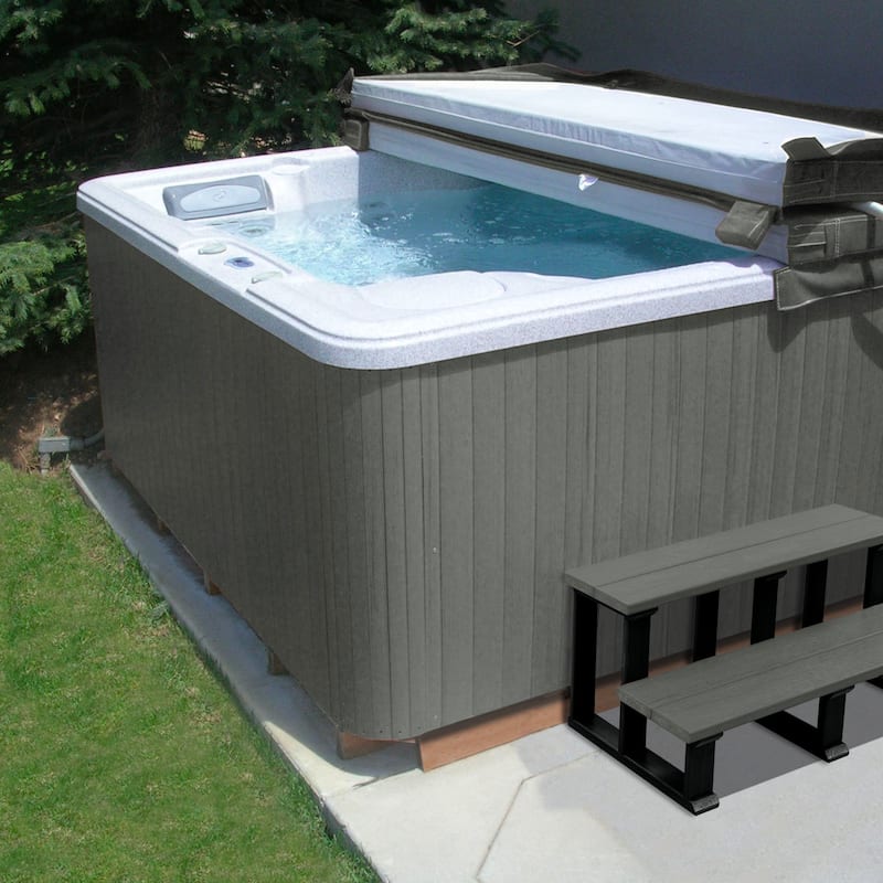 Highwood Eco-friendly Hot Tub/Spa Cabinet Replacement Kit - flex - round corner - Coastal Teak