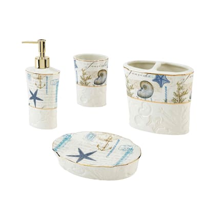 Avanti Linens Antigua 4-Piece Bath Accessory Set - Bath Acc 4pc Set - TM, TB, SD, LP