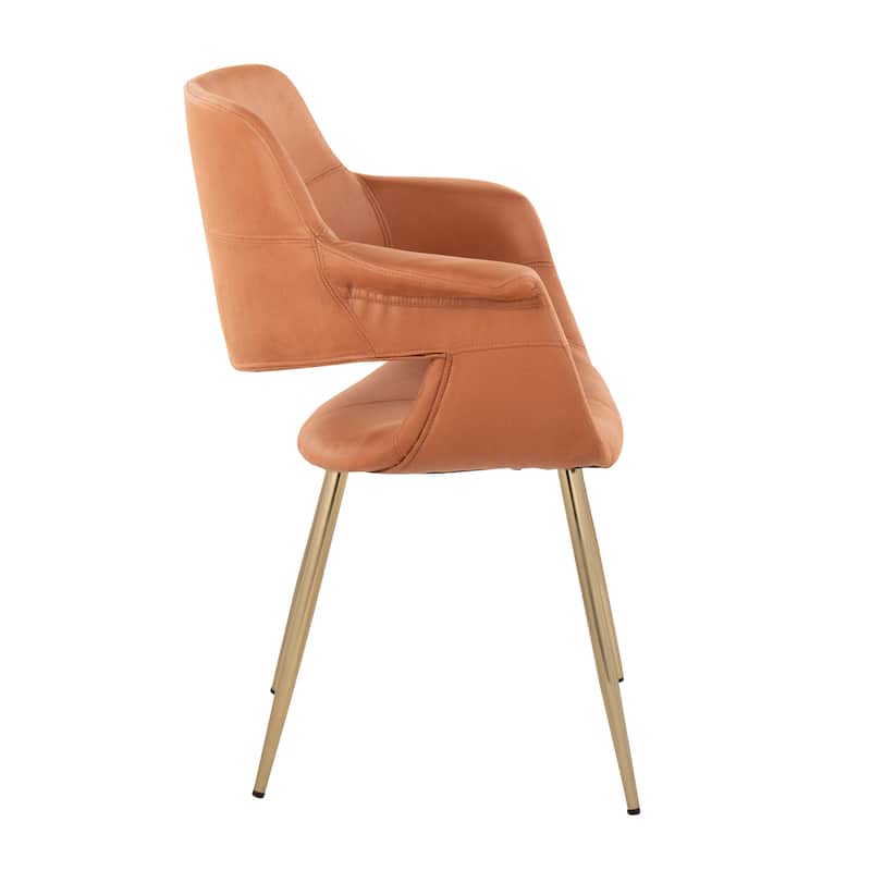 Silver Orchid Fauske Upholstered Chair with Metal Legs - Set of 2