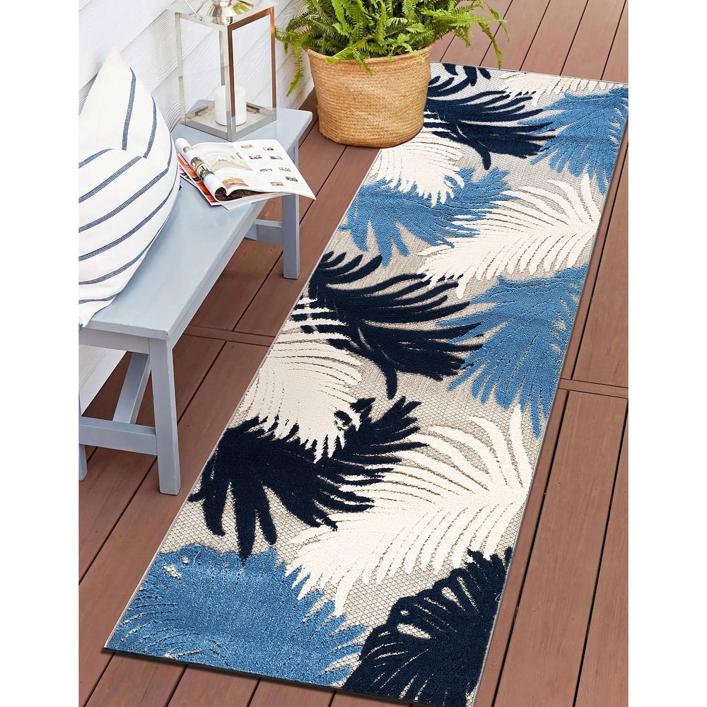 World Rug Gallery Tropical Floral Indoor/Outdoor Area Rug
