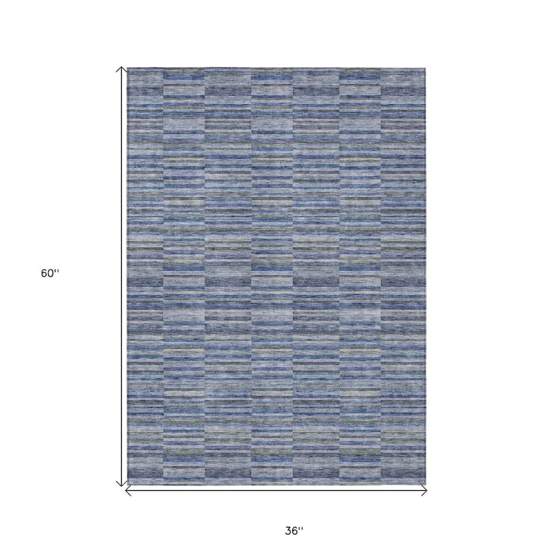 HomeRoots Striped Transitional Rectangle Outdoor Rug