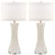 SAFAVIEH Lighting 30.5-inch White Shelley Concave Table Lamp (Set of 2). - 14" W x 14" D x 31" H