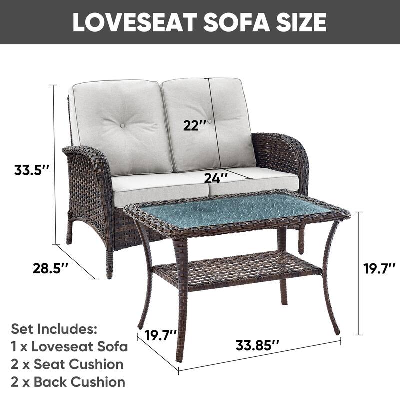Outdoor Swivel Chairs with Sofa Coffee Table