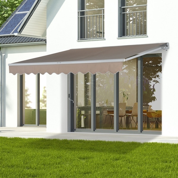 Outsunny Manual Retractable Patio Sun Shade Awning