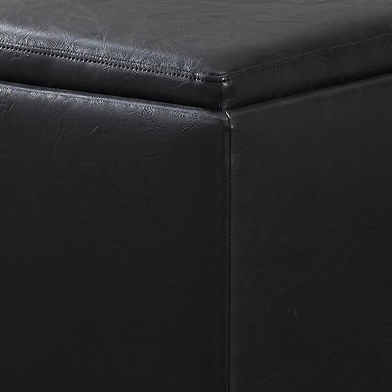 Square Storage Ottoman Set with Footstool and Tray