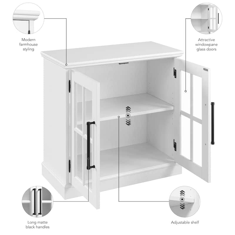 Westbrook 32W Storage Cabinet with Glass Doors by Bush Furniture