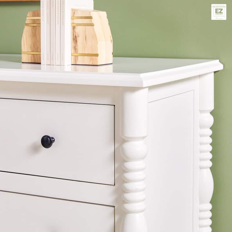 Walker Edison Easy Assembly 6-Drawer Dresser with Wood-Turning Details