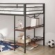preview thumbnail 4 of 8, Twin Size Loft Bed with Functional Shelf and Guardrails