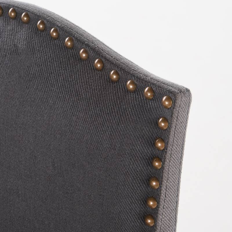 Modern Fabric Barstools with Arching Back High Chair and Nailhead Trim Dining Chair, Counter Reception Chair, Island Chair