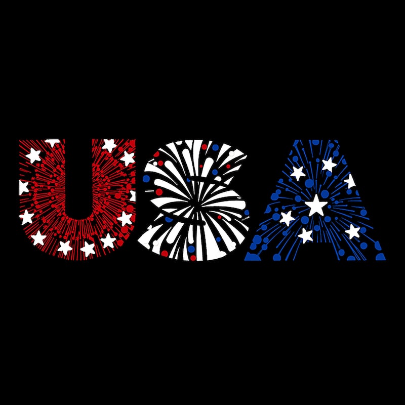 LA Pop Art Men's Premium Blend Word Art T-Shirt - USA Fireworks