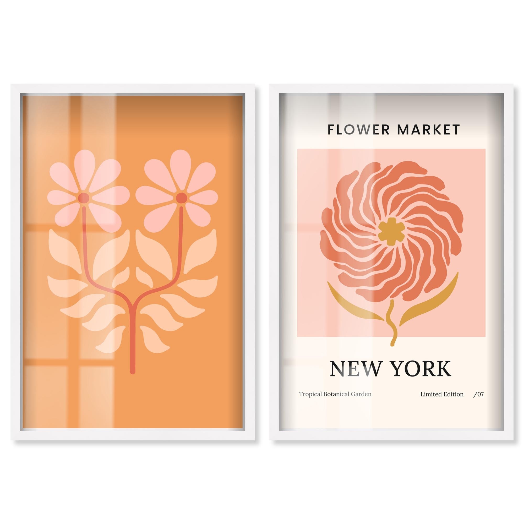 Tranquility Duo Living Room Decor Shadowbox Print by Art Remedy