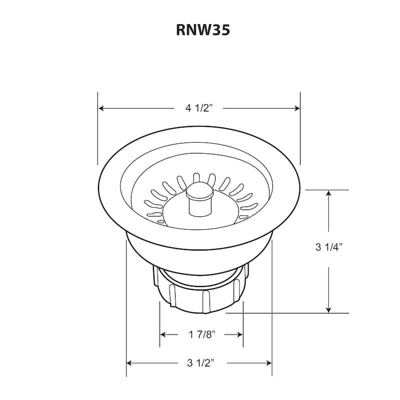 Whitehaus Collection 3 1/2" Basket Strainer