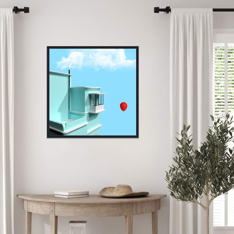 The red balloon by Michael Allmaier Framed Canvas Wall Art Print