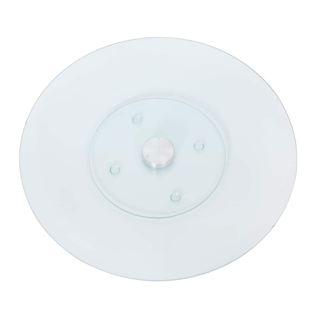 Creative Home Textured Clear Tempered Glass 12.5" Lazy Susan Turntable Rotating Serving Tray