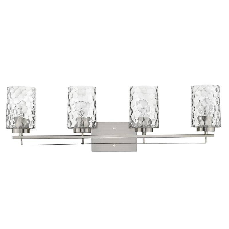 120 Voltage Transitional Flush Mount Vanity Light with Clear Glass Shade and Dimmable Hardwired Fixture