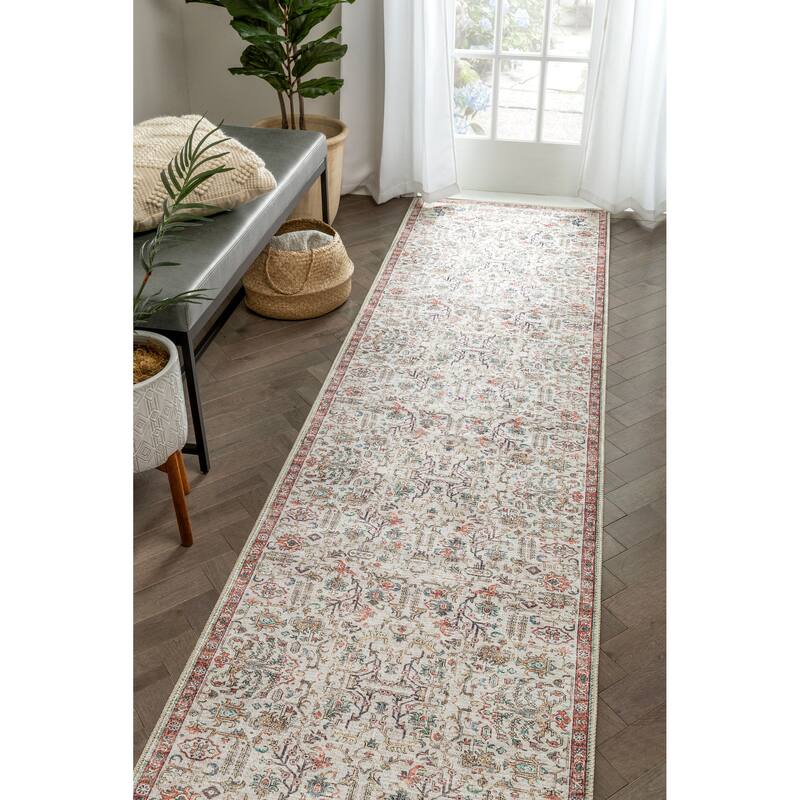 Well Woven Lotus Pomona Vintage Medallion Machine Washable Area Rug