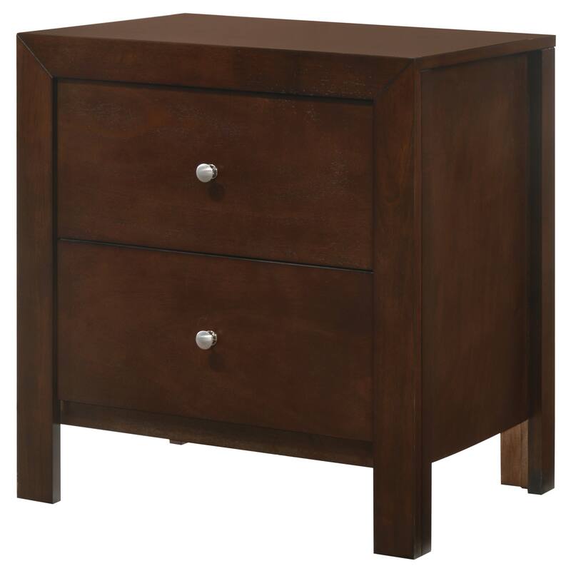 Modern 22-in Double-Drawer Nightstand with Metal Knob