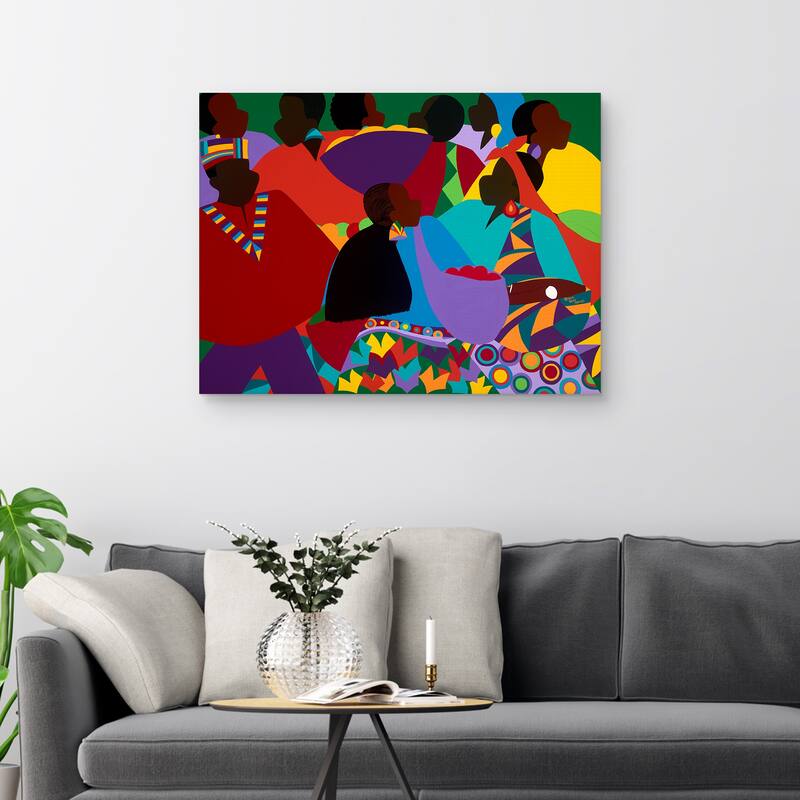 Masekela's Marketplace Congo by Synthia SAINT JAMES Canvas Art Print