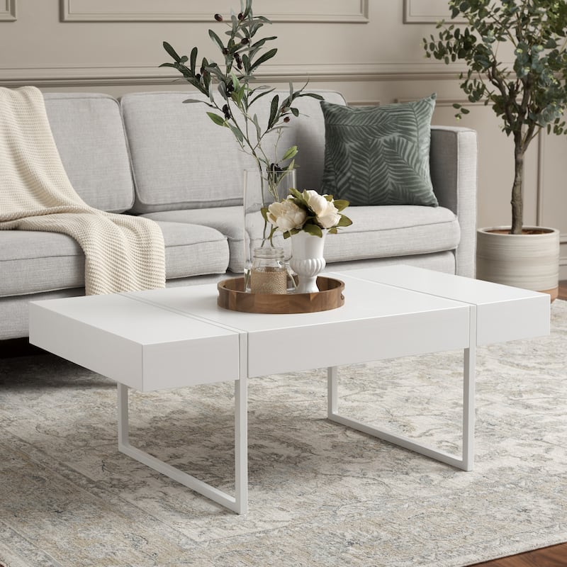 SAFAVIEH Tristan Modern Rustic Rectangular Coffee Table - 43.3" W x 23.6" L x 15.7" H - 43.3" W x 23.6" L x 15.7" H