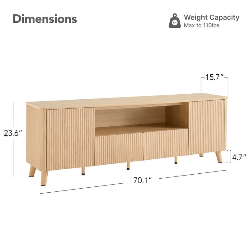 Spruce & Spring 70" TV Stand Modern Entertainment Center for TVs up to 80"