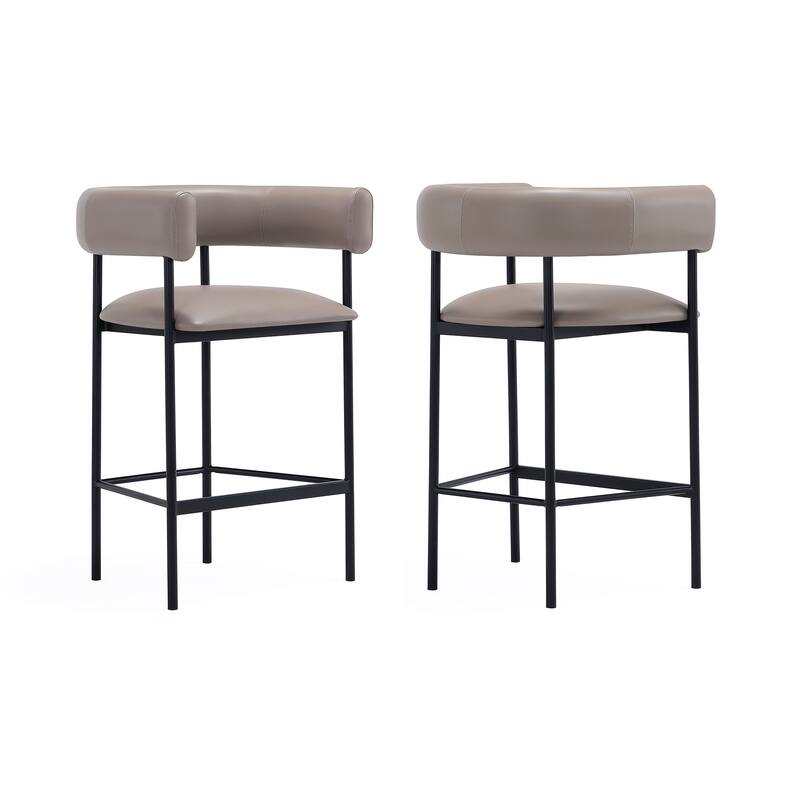 Manhattan Comfort Onda Metal Vegan Leather Counter Stool