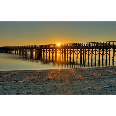 Sunrise Beach Pier at The Beach Photography by Wayne Collamore Art Poster - Print On Demand - 24 x 36 Inch