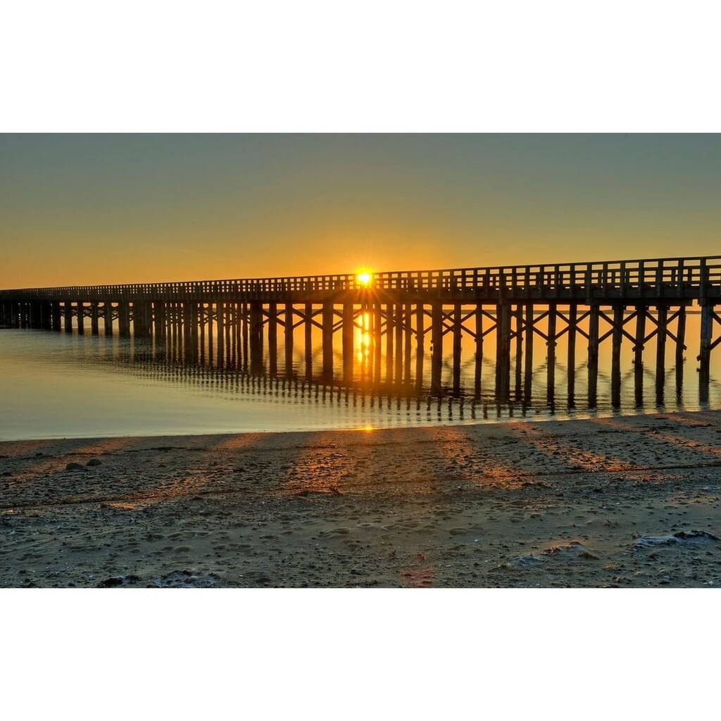 Sunrise Beach Pier at The Beach Photography by Wayne Collamore Art Poster - Print On Demand - 24 x 36 Inch
