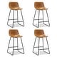 preview thumbnail 13 of 49, LUE BONA Modern Faux Leather Metal Frame Counter Height Bar Stools (Set of 4)
