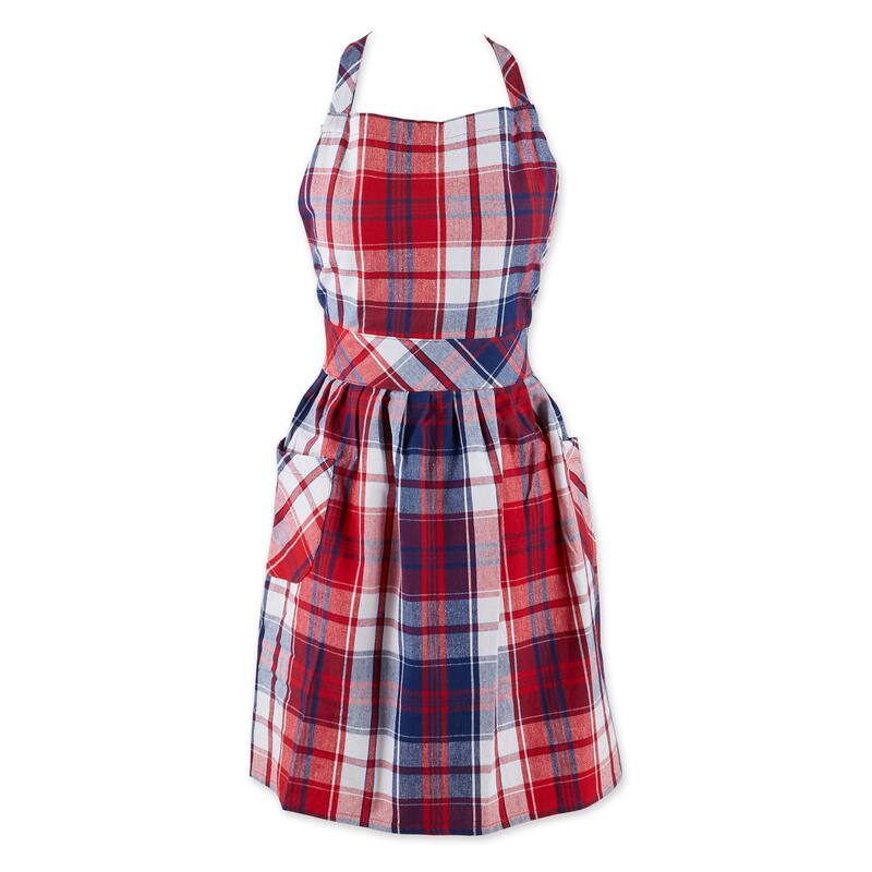 DII Americana Plaid Apron - Skirted Apron - Skirted Apron - 4th Of July