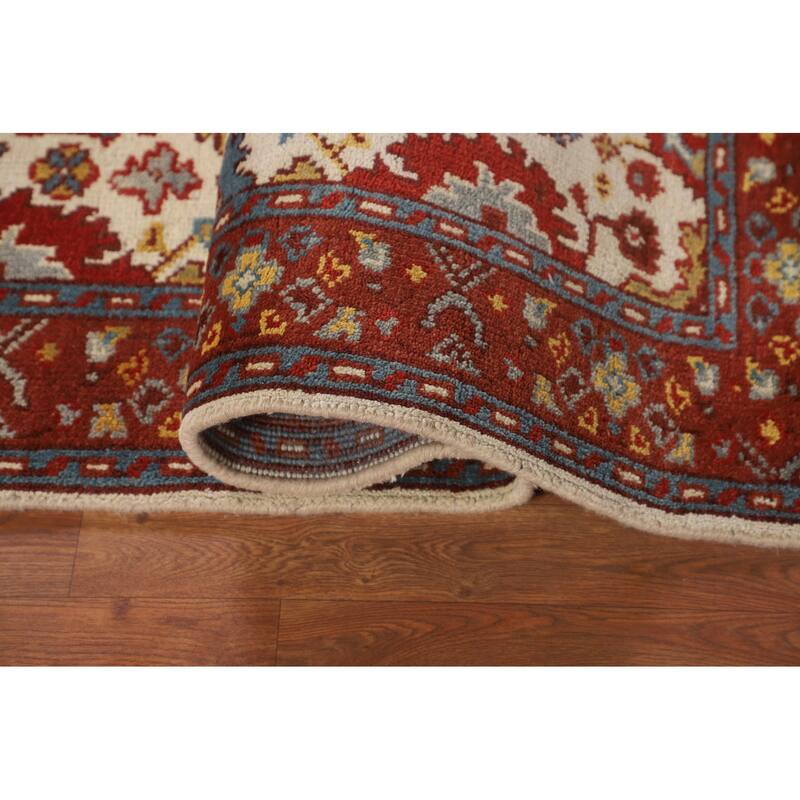 Ivory Oushak Oriental Accent Rug Hand-Knotted Wool Carpet - 4'0" X 5'10"
