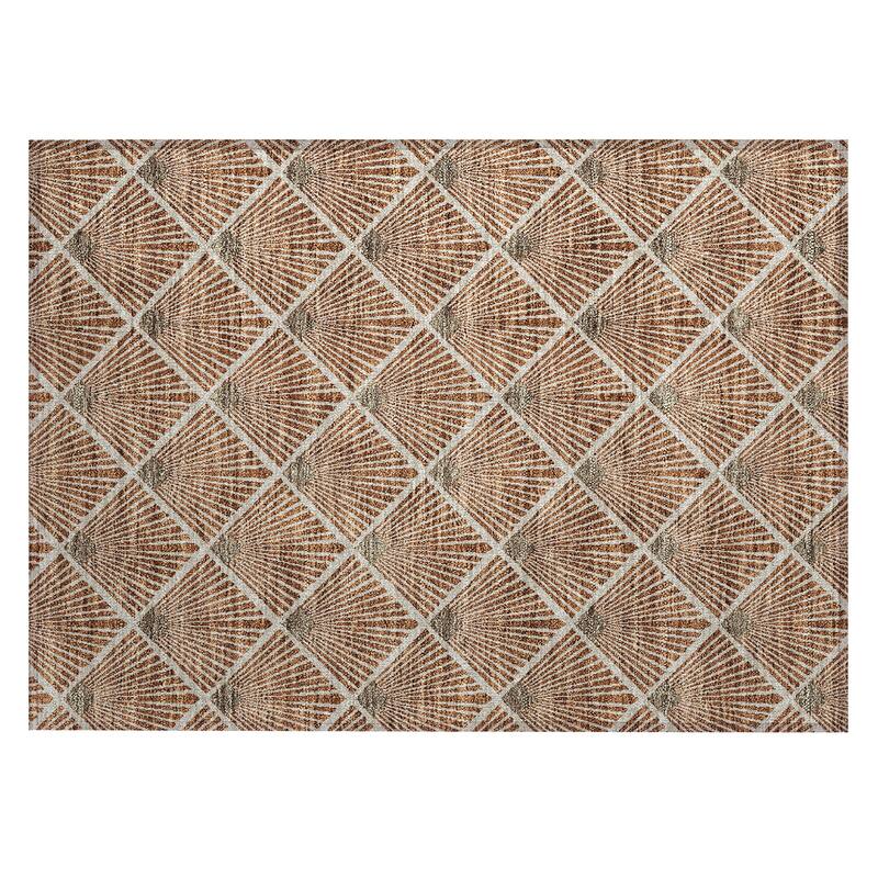 Machine Washable Indoor/ Outdoor Chantille Modern Shells Rug