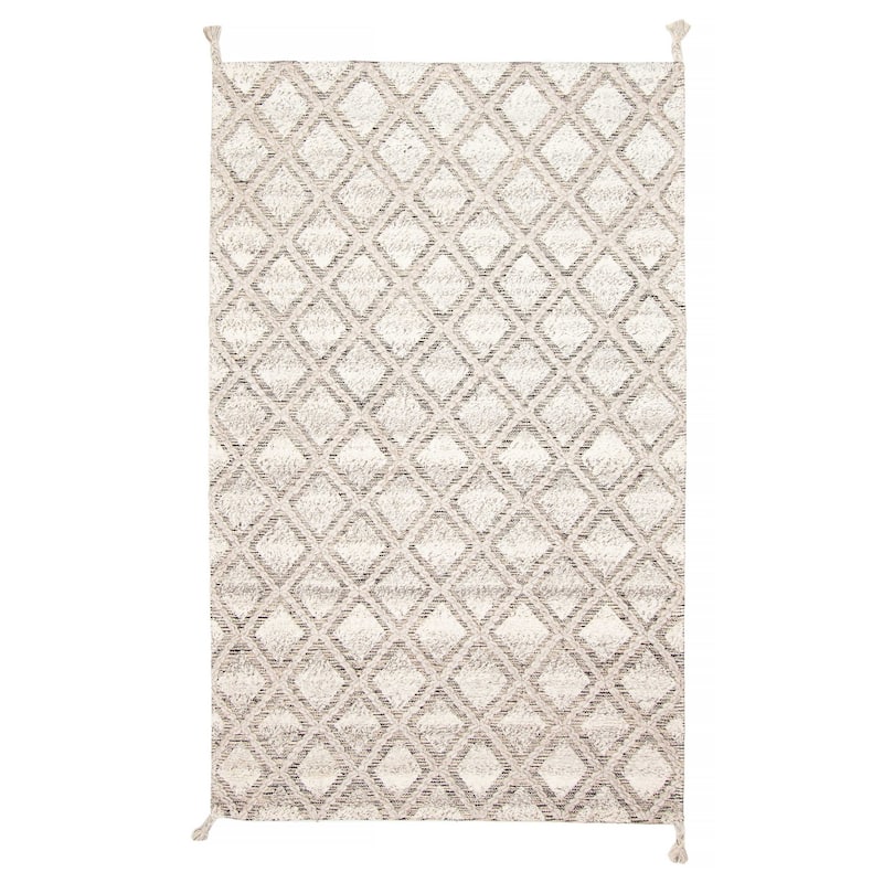 ECARPETGALLERY Braid weave Sienna Cream Wool Rug - 5'0 x 8'0 - Cream - 5'0 x 8'0