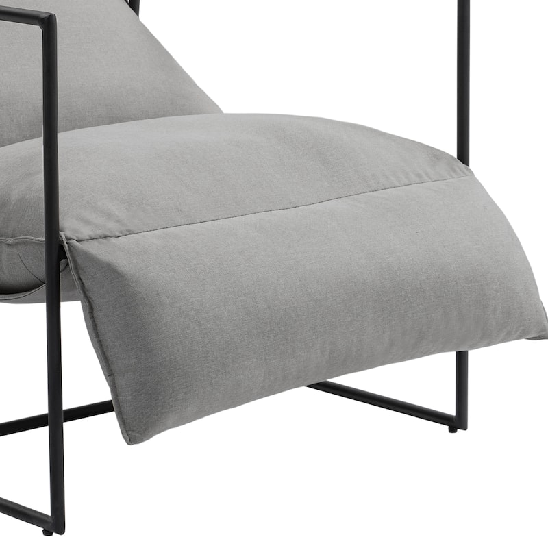 Metal Sling Accent Chairs Armchair with Adjustable Headrest Set of 2