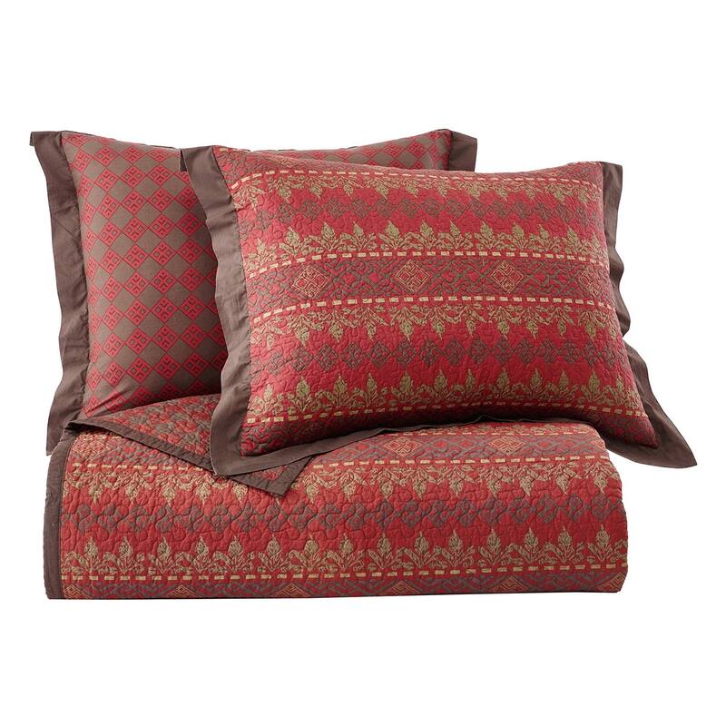 Paseo Road Rushmore Diamond Geometric 3 Piece Reversible Quilt Set