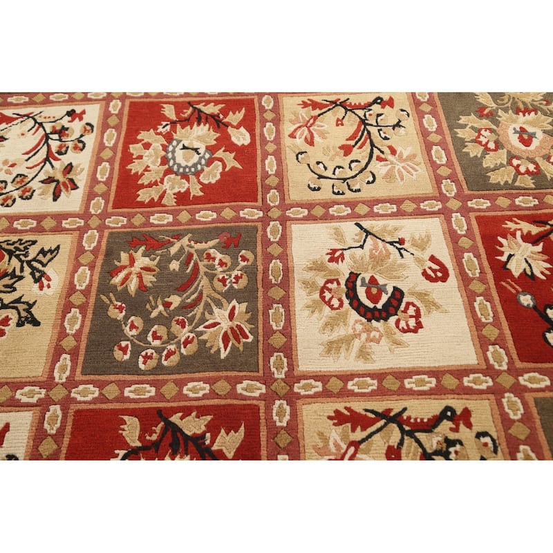 Garden Design Nepalese Vegetable Dye Oriental Wool Area Rug Handmade - 6'1" x 9'8"