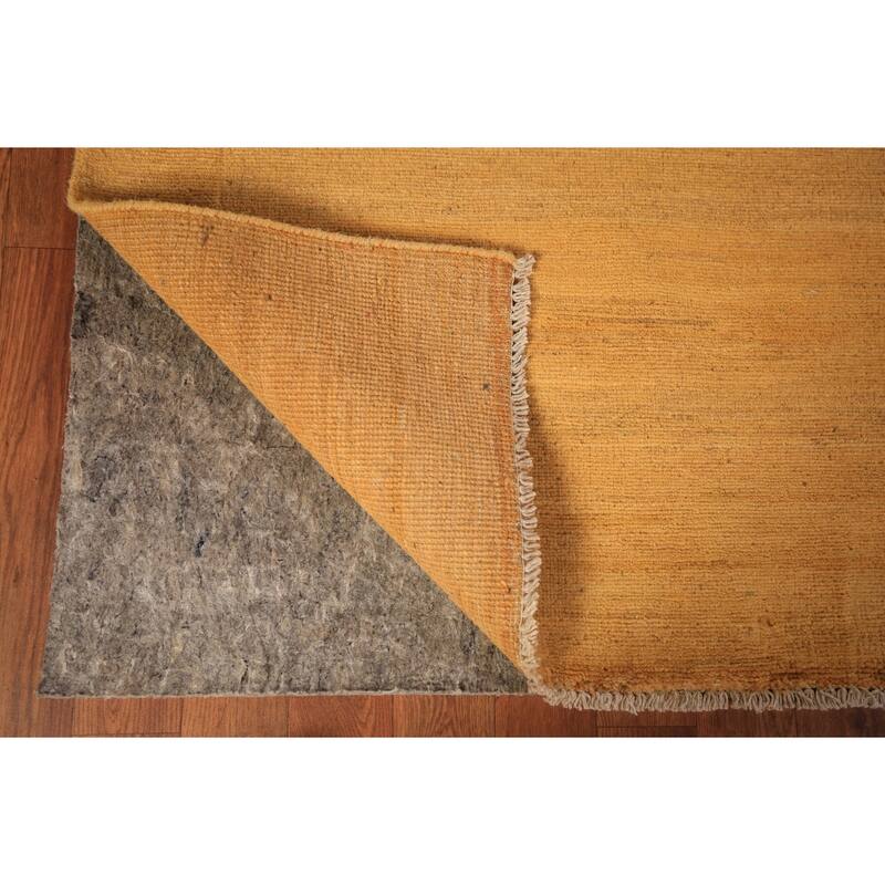 Orange & Yellow Gabbeh Modern Area Rug Hand-Knotted Wool Carpet - 6'3" x 9'4"