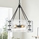 preview thumbnail 15 of 26, Starsky 5-Light Drum Chandeliers With Textured Glass