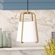 preview thumbnail 8 of 17, Marduk Contemporary Antique Pendant with White Linen Shade
